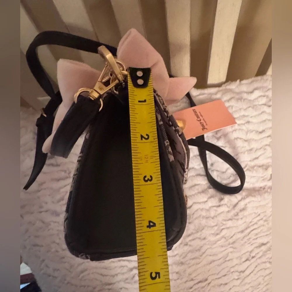 Juicy Couture Brown Logo Crossbody with Pink Bow and Heart Charm